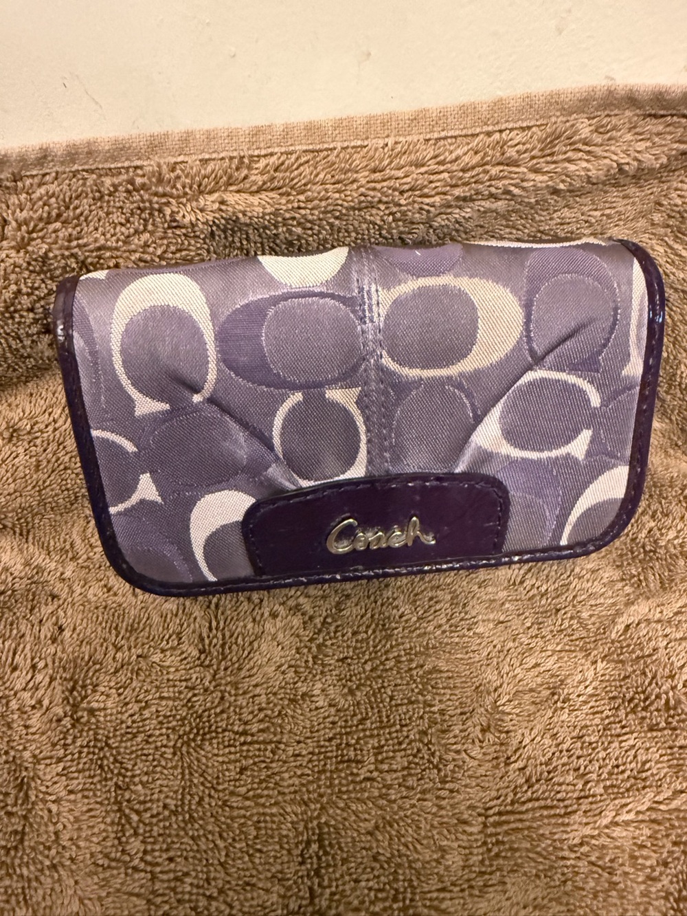 Coach Quilted Signature Wallet in Lavender and Ivory